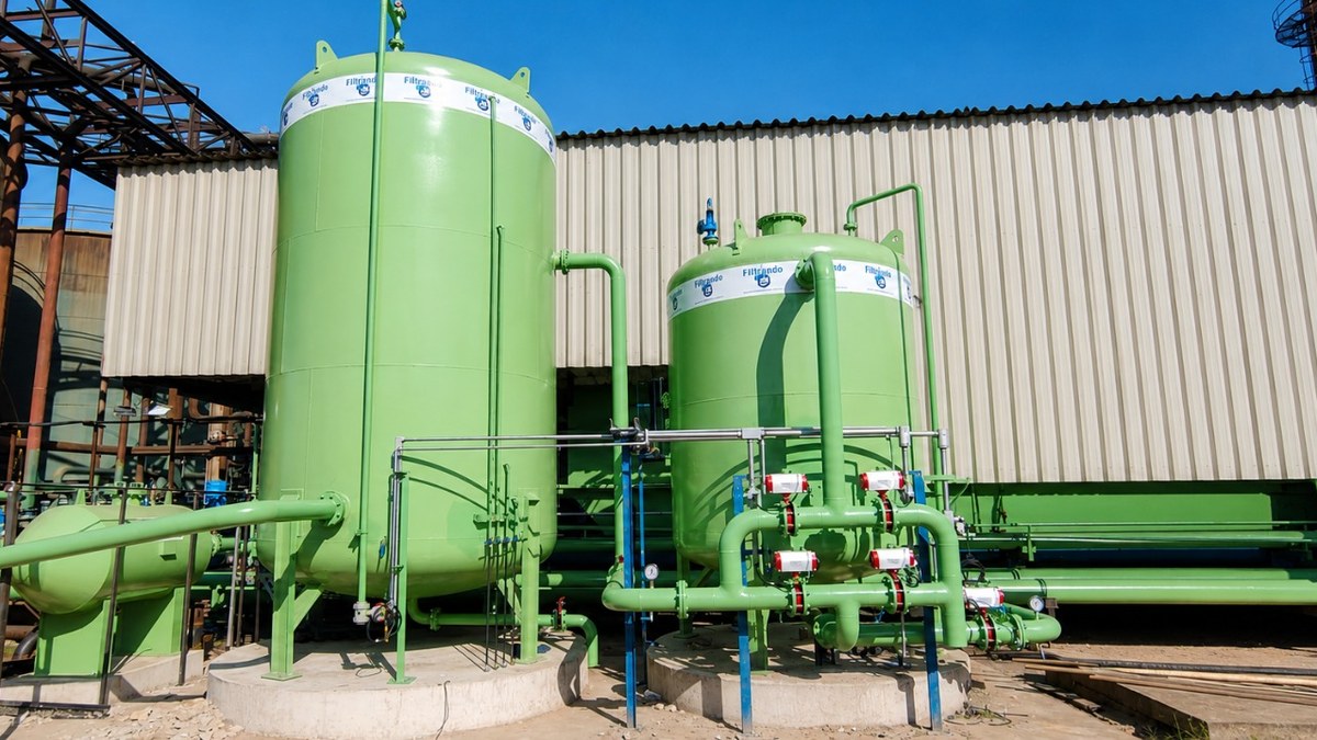 Estação de tratamento de água ETA - Filtrando